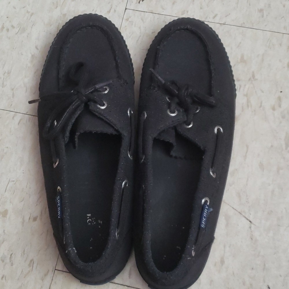 Black Sperry Boat Shoes